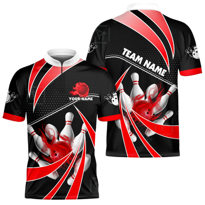 Custom Flame Purple And White Bowling Men Jersey, Custom Flame Bowling Team Shirts BE0190 (Bản sao)Custom Team Purple Black Bowling Jersey For Men, Custom Bowling Shirts BZ0609