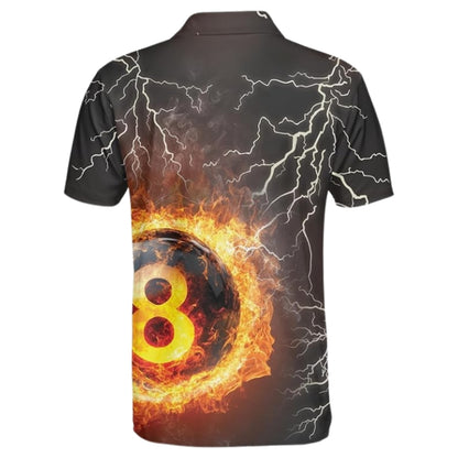 Custom Flame 8 Ball Jersey For Mens, Custom 8 Ball Flame Billiard Team Shirts BIZ0231