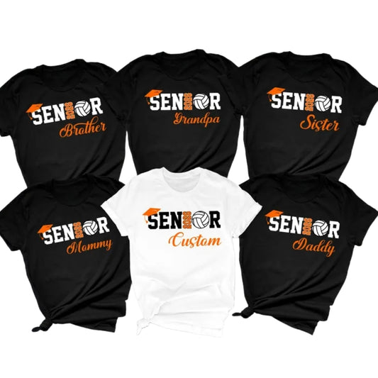 Senior Volleyball Custom Matching Family T Shirts, Personalized Volleyball Grad Night Shirts For Family ET0502