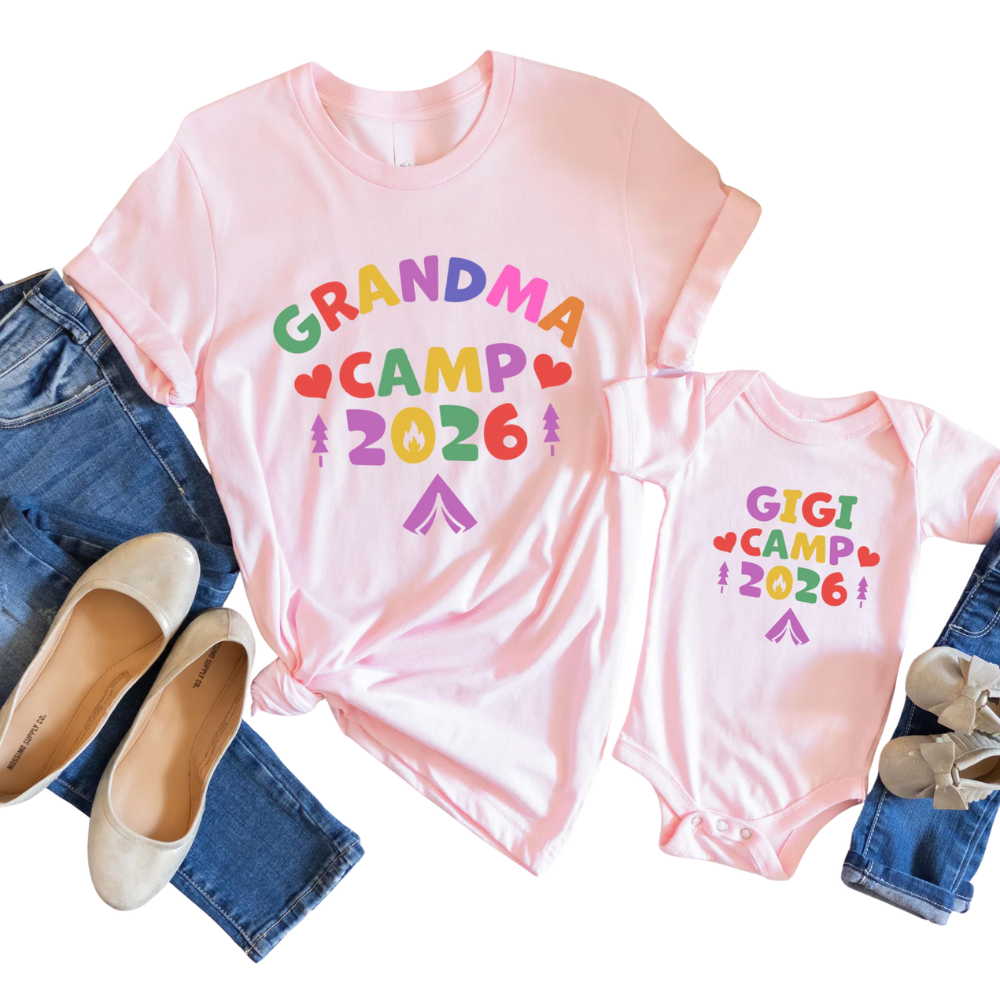 Nana Gigi Grandma Camp Custom Matching Family T Shirt, Personalized Grandma Camping Family Shirts ET1188