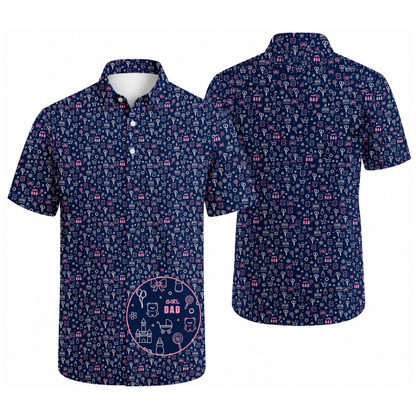 Girl Dad Navy Golf Polo Shirt For Men, Father's Day Golf Shirts For Dad With Daughter GE0455