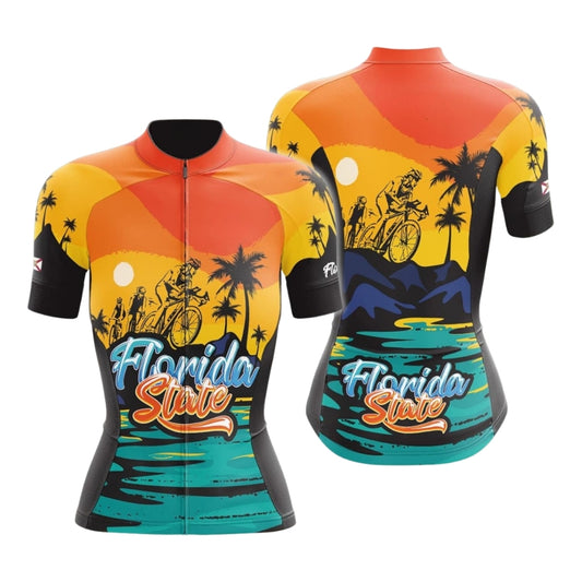 Florida State Women's Short Sleeve Cycling Jersey, Florida Cycling Jerseys For Ladies CZ0121
