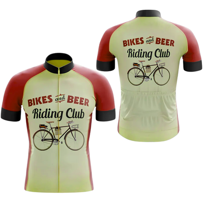Bike And Beer Riding Club Cycling Short Sleeve Jersey Mens, Beer Cycling Jersey CG0832