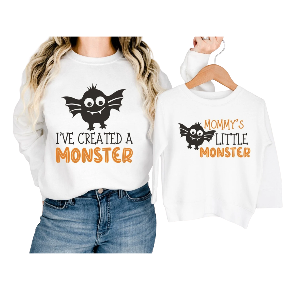 I've Created A Monster Mommy's Little Monster Matching Sweatshirt, Halloween Mother And Baby Sweatshirts ET1440