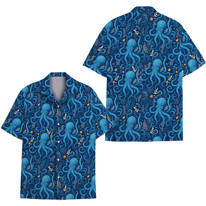 Octopus Blue Hawaiian Shirt Men Women, Octopus Hawaiian Shirts HE0350