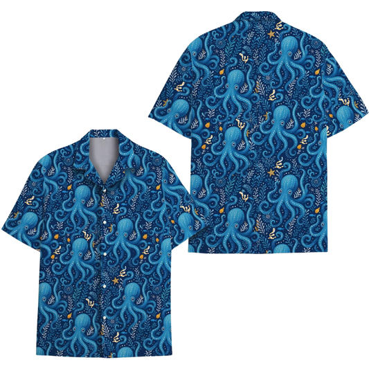 Octopus Blue Hawaiian Shirt Men Women, Octopus Hawaiian Shirts HE0350