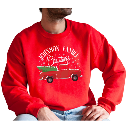 Christmas Truck Custom Family Matching Sweatshirt, Personalized Family Christmas Sweatshirts ET1282