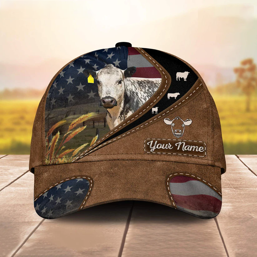 Speckle Park Leather Pattern American Customized Name Cap CA0097
