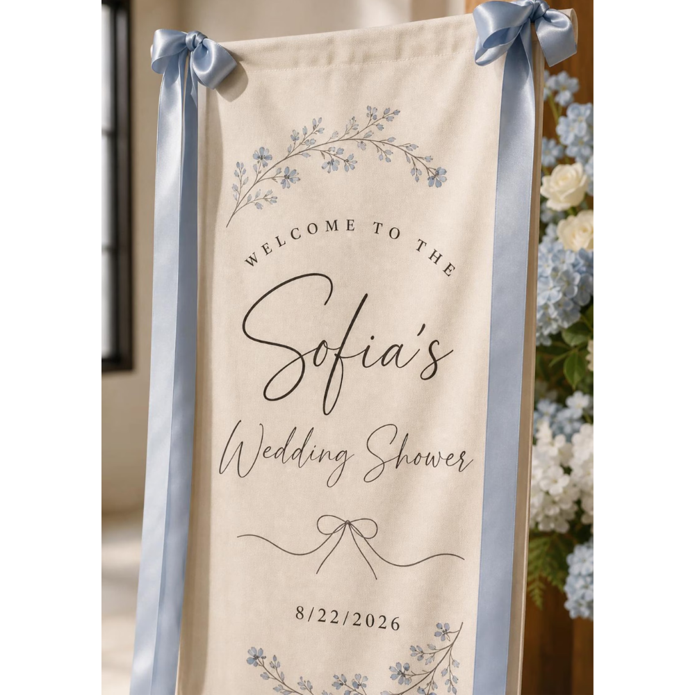 Custom Welcome To The Wedding Shower Fabric Sign, Custom Bridal Shower Welcome Banner WD0459