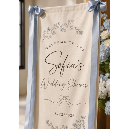 Custom Welcome To The Wedding Shower Fabric Sign, Custom Bridal Shower Welcome Banner WD0459