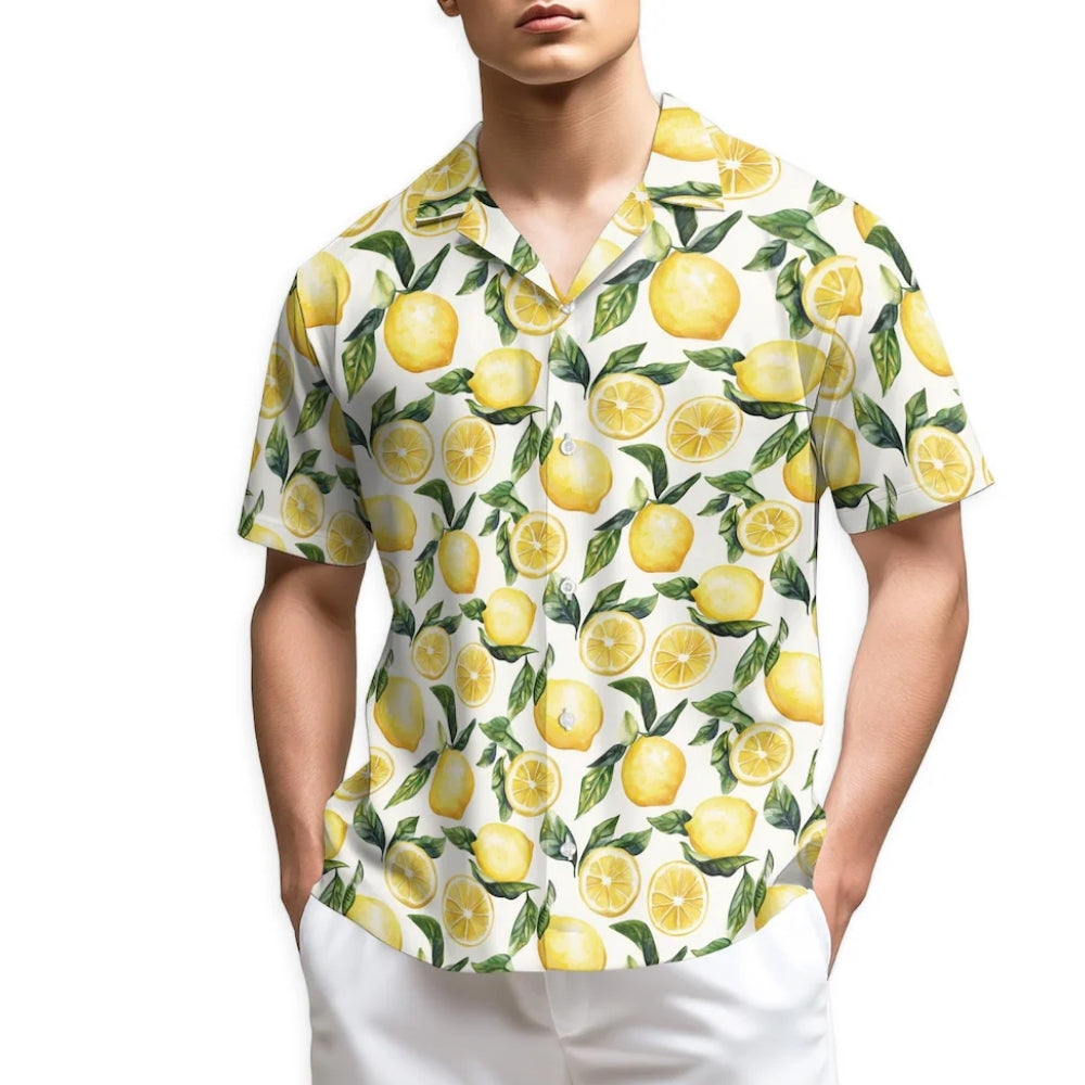 Yellow Lemon Hawaiian Shirt Men And Women, Lemon Citrus Hawaiian Shirts HE0215