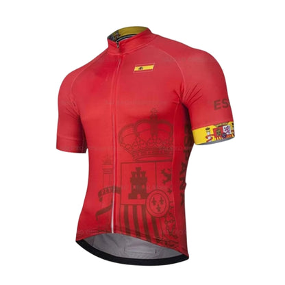Men's Spain Short Sleeve Cycling Jerseys, Patriotic Spain Cycling Jerseys CE0056