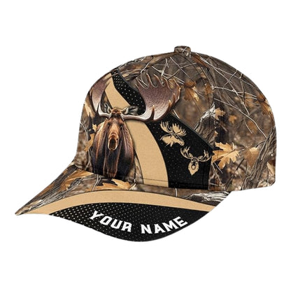 Personalized Moose Hunting Baseball Cap, Custom Moose Caps For Hunters CP0247