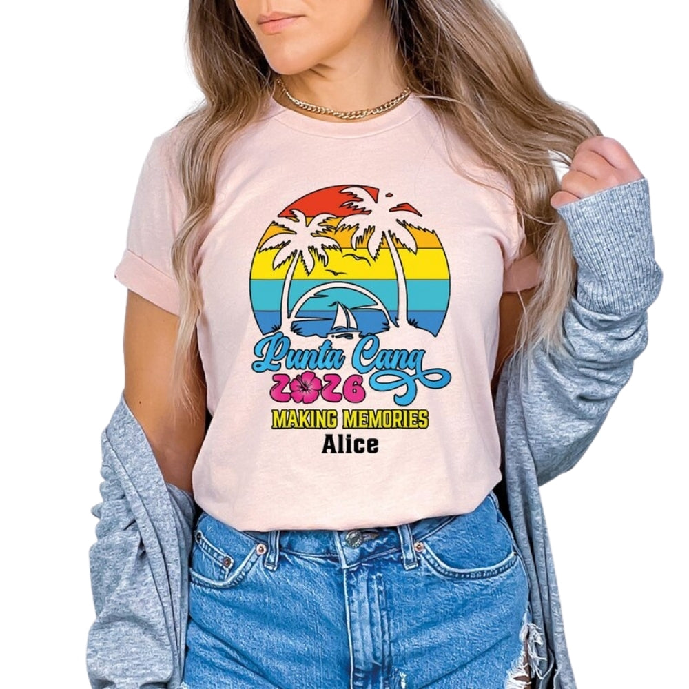 Punta Cana Making Memories Family Custom Matching T Shirts, Custom Family Beach Vaction Shirts ET0132