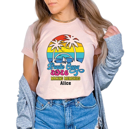 Punta Cana Making Memories Family Custom Matching T Shirts, Custom Family Beach Vaction Shirts ET0132