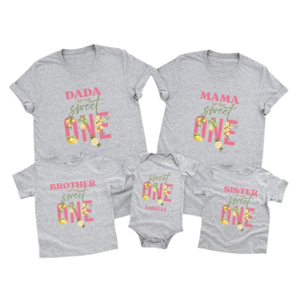 Sweet One Lemon First Birthday Personalized Matching Family T Shirt, Custom 1st Birthday Lemon Family Shirts ET1067