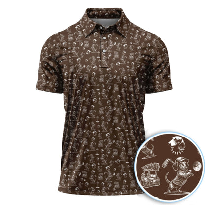 Black And White Wiener Dachshund Golf Polo Shirt Mens, Dachshund Lover Golf Shirts GZ0204