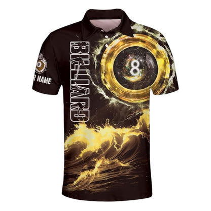 Custom Team Black And Purple 8 Ball Billiard Polo Shirt Mens, Custom 8 Ball Billiard Shirts For Team BIZ0237
