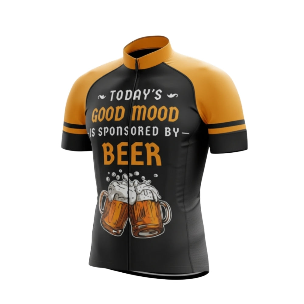 Today's Good Mood Is Sponsored By Beer Cycling Short Sleeve Jersey Mens, Funny Beer Cycling Jerseys CG0685
