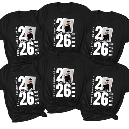 Proud Of A Grad Custom Photo Matching Graduation Family T Shirts, Custom Graduation Shirts For Family ET0425