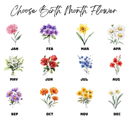 Custom Bridesmaid Birth Month Flower Canvas Tote Bag, Custom Wedding Bag For Bridesmaid WD0437