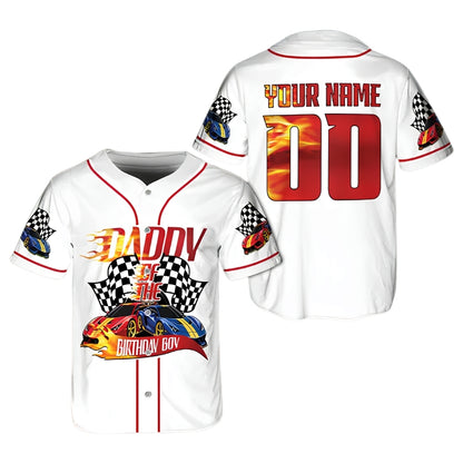 Personalized Racing Car Matching Family Baseball Jersey, Custom Birthday Family Baseball Shirts ET0706