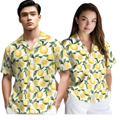 Yellow Lemon Hawaiian Shirt Men And Women, Lemon Citrus Hawaiian Shirts HE0215