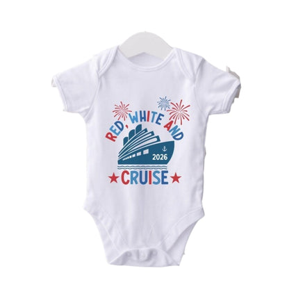 Red White And Cruise Personalized Fourth Of July Family Matching Shirts, Custom Year 4th Of July Family Shirts ET0849