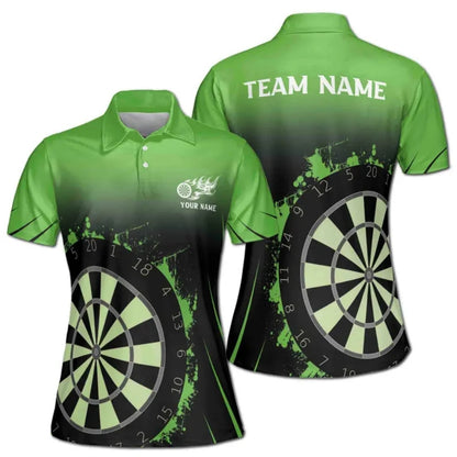 Custom Black Pink Darts Team Polo Shirts For Women, Custom Darts Shirts For Ladies DE0059