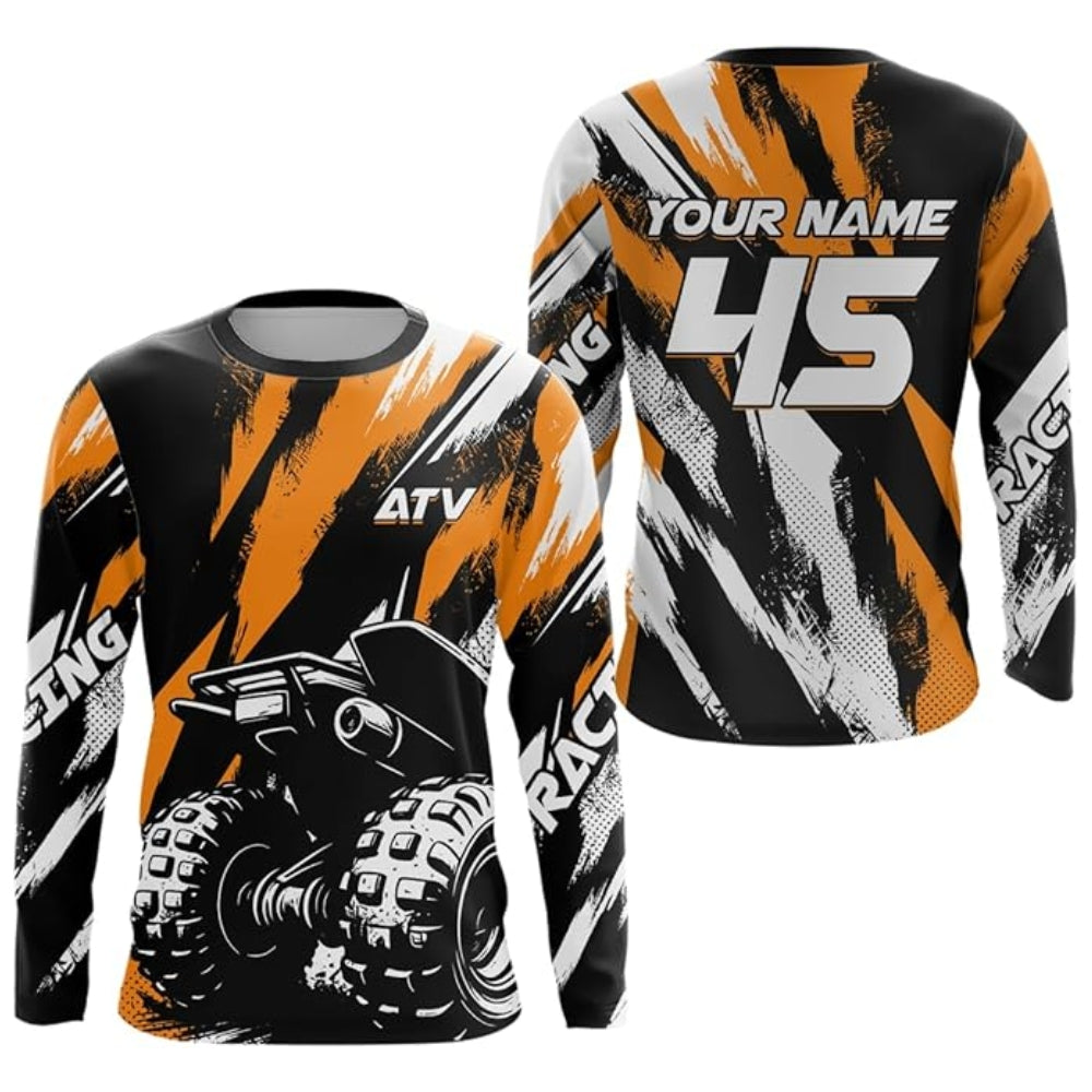 Personalized ATV Racing Long Sleeve Jersey Mens, Custom ATV Shirts MZ0098