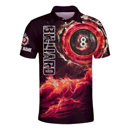Custom Team Black And Purple 8 Ball Billiard Polo Shirt Mens, Custom 8 Ball Billiard Shirts For Team BIZ0237