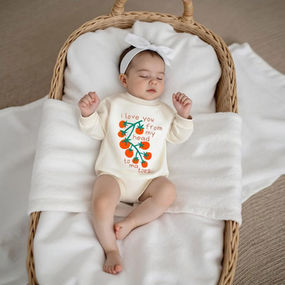 I Love You From My Head Tomatoes Baby Romper Sweatshirt, Funny Tomotoes Baby Romper Sweatshirt BB0582