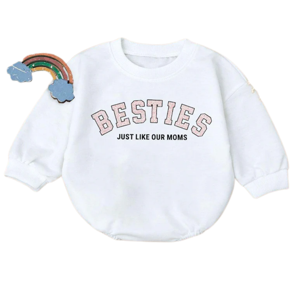 Besties Just Like Our Moms Matching Baby Romper Sweatshirt, Bestie Sweatshirt Baby Romper BB0462