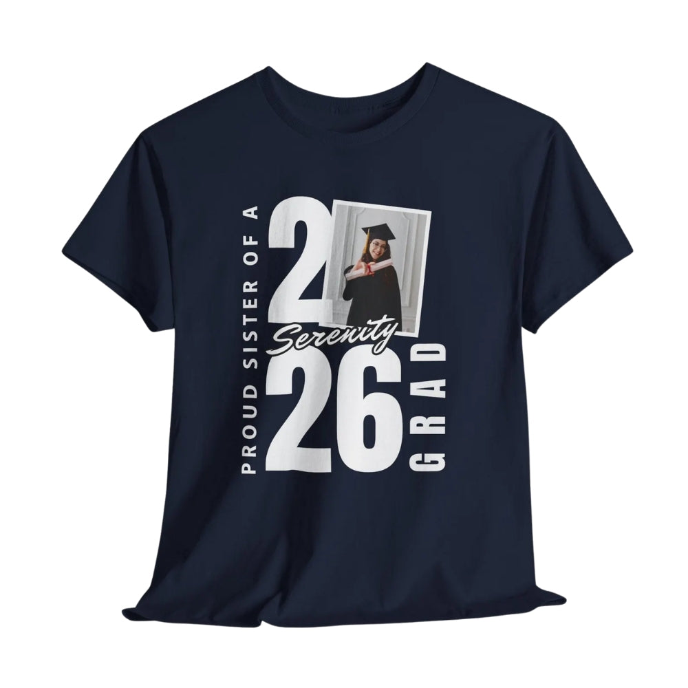 Proud Of A Grad Custom Photo Matching Graduation Family T Shirts, Custom Graduation Shirts For Family ET0425
