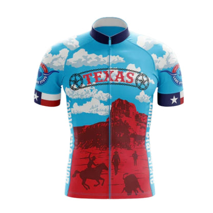 Retro Texas Cycling Short Sleeve Jersey For Men, Texas State Cycling Jerseys CG0418