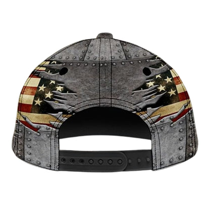 Custom Motocross American Flag Baseball Cap For Rider, Custom Patriotic Dirt Bike Hat 3D Printed CP0511
