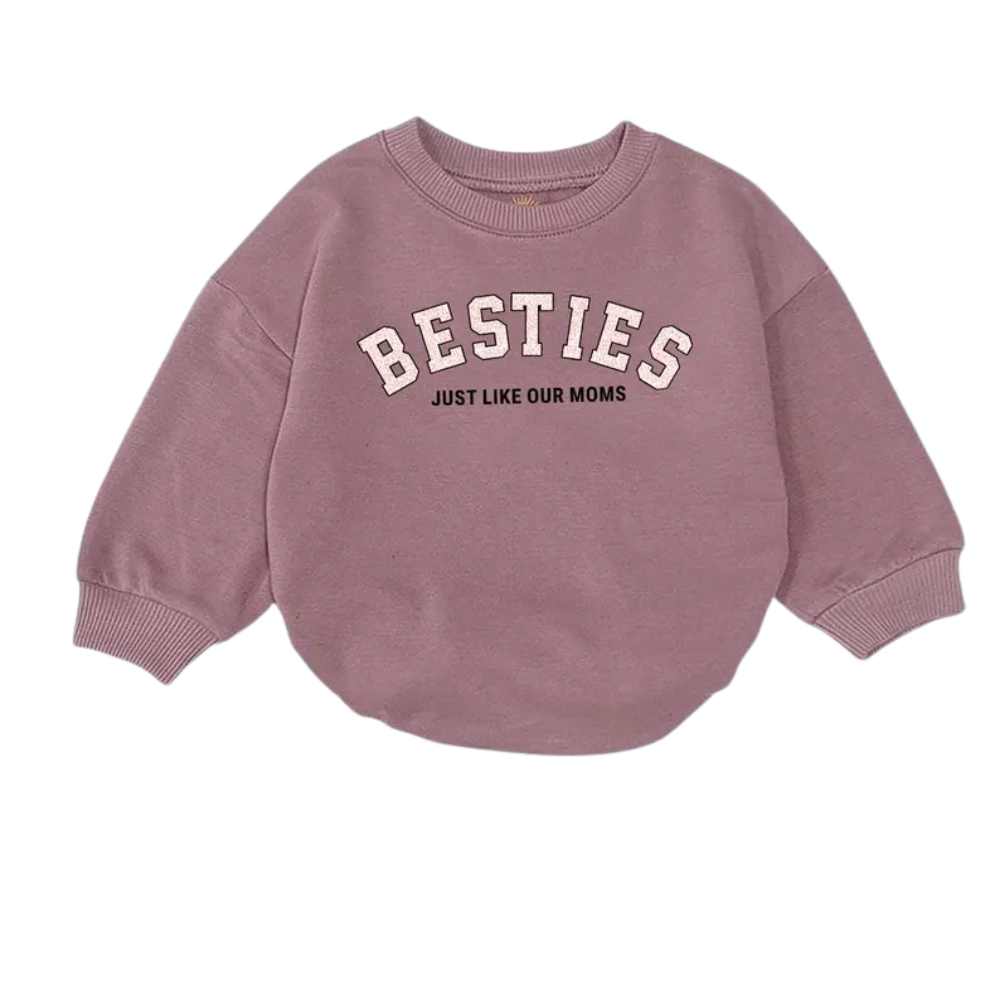Besties Just Like Our Moms Matching Baby Romper Sweatshirt, Bestie Sweatshirt Baby Romper BB0462
