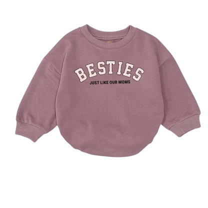 Besties Just Like Our Moms Matching Baby Romper Sweatshirt, Bestie Sweatshirt Baby Romper BB0462