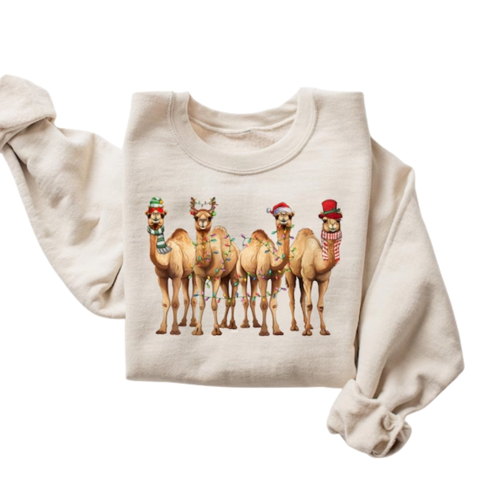 Camel Christmas Sweatshirt Womens, Camel Lover Sweatshirt 2D0618