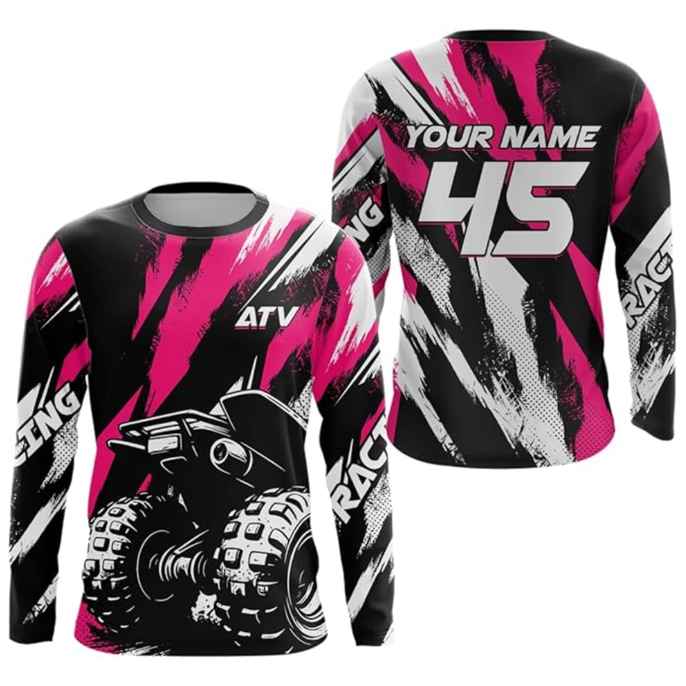 Personalized ATV Racing Long Sleeve Jersey Mens, Custom ATV Shirts MZ0098