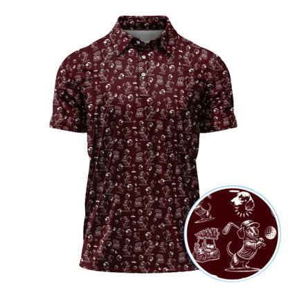 Black And White Wiener Dachshund Golf Polo Shirt Mens, Dachshund Lover Golf Shirts GZ0204