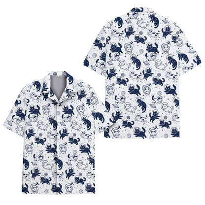 Cat Astronaut Hawaiian Shirt Men And Women, Cat Space Hawaiian Shirts HE0088