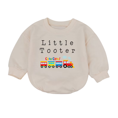 Little Toolers Baby Romper Sweatshirt, Train Romper Sweatshirt For Baby BB0583