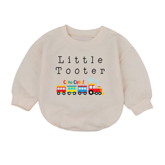 Little Toolers Baby Romper Sweatshirt, Train Romper Sweatshirt For Baby BB0583