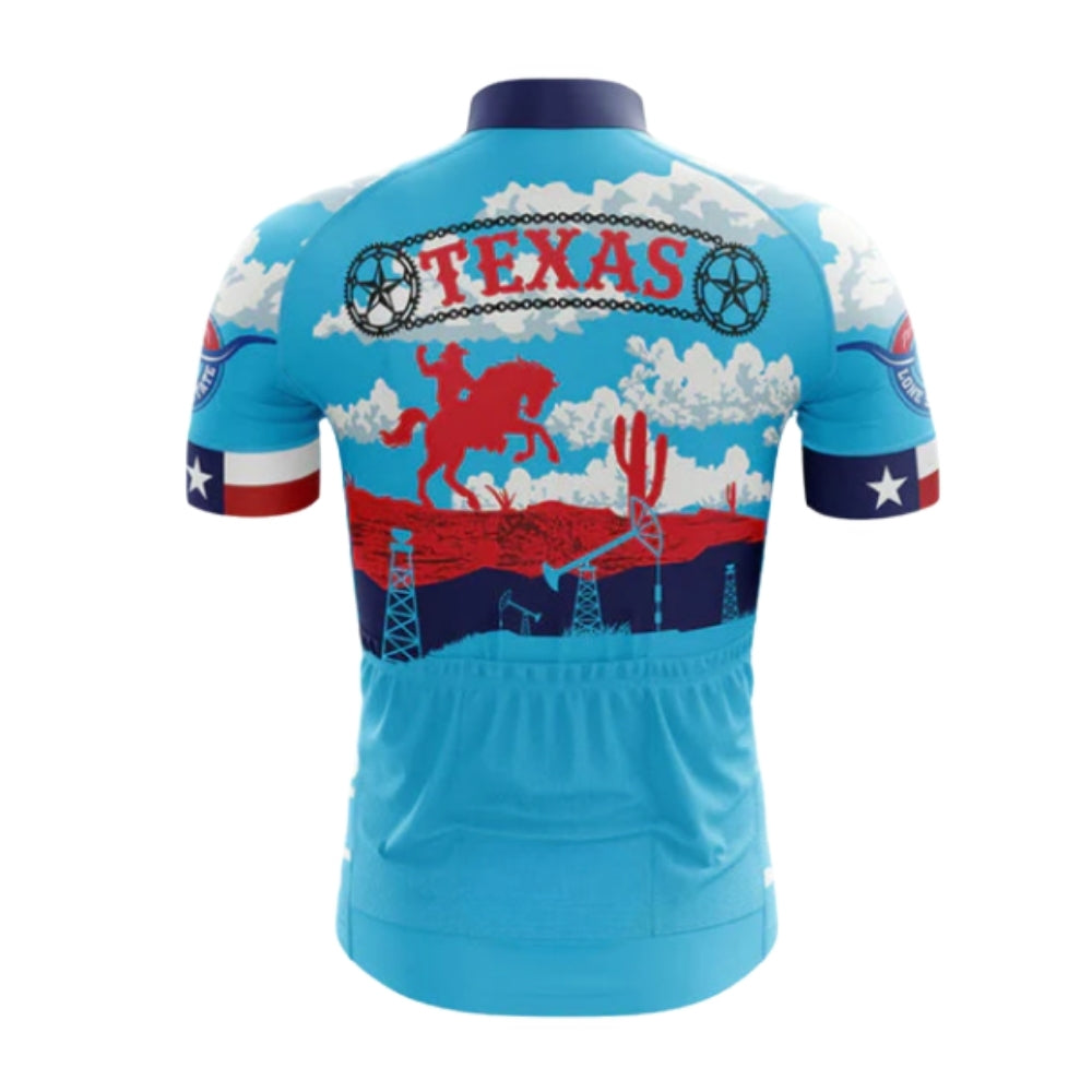 Retro Texas Cycling Short Sleeve Jersey For Men, Texas State Cycling Jerseys CG0418