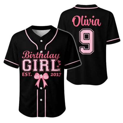 Personalized Birthday Girl Family Matching Baseball Jersey, Custom Birthday Matching Family Baseball Shirts ET0707