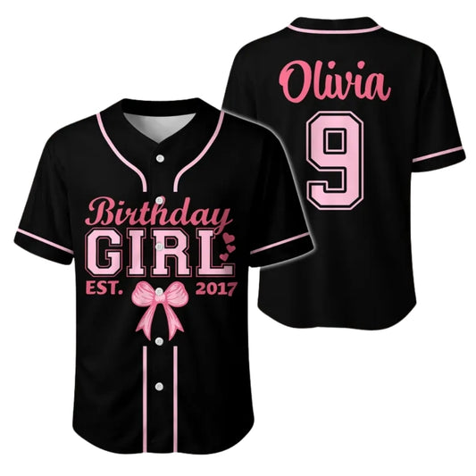 Personalized Birthday Girl Family Matching Baseball Jersey, Custom Birthday Matching Family Baseball Shirts ET0707
