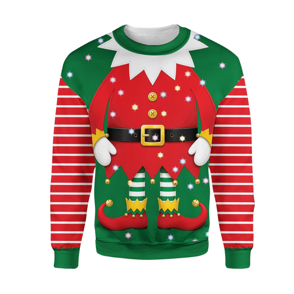 Christmas Elf Costume Sweatshirt For Men Women, Elk Christmas 3D Sweatshirt 2D1136