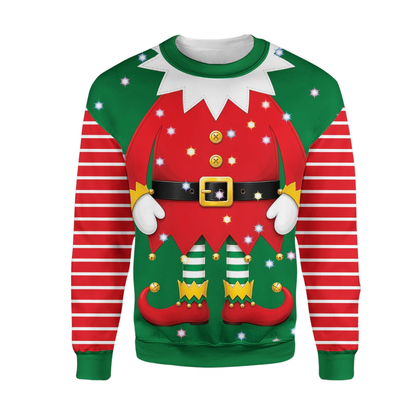 Christmas Elf Costume Sweatshirt For Men Women, Elk Christmas 3D Sweatshirt 2D1136
