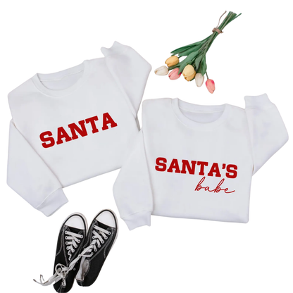 Santa And Santa's Babe Couple Matching Sweatshirt, Christmas Sweatshirt For His And Her ET1636
